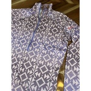 Nike Pro Hyperwarm Half‎ Zip Training Top Women's Medium Long Sleeve Geometric
